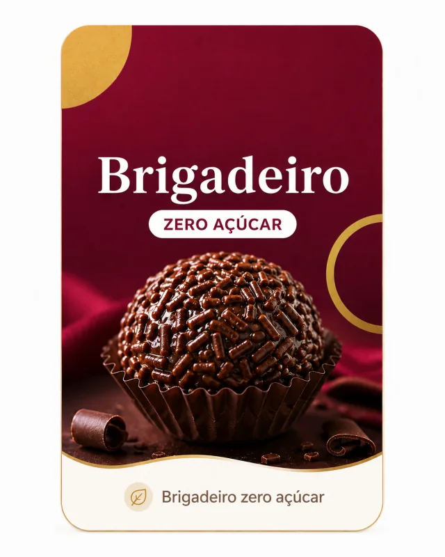 Brigadeiro sem adição de açúcar, referência visual apresentada no guia