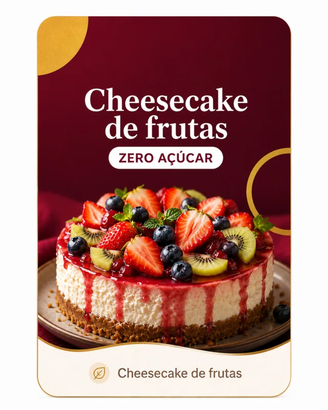Cheesecake de frutas vermelhas, referência visual apresentada no guia
